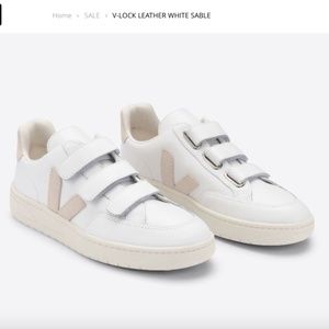 Veja V-Lock Leather White Sable Women's 9, Mens 7, EU 40